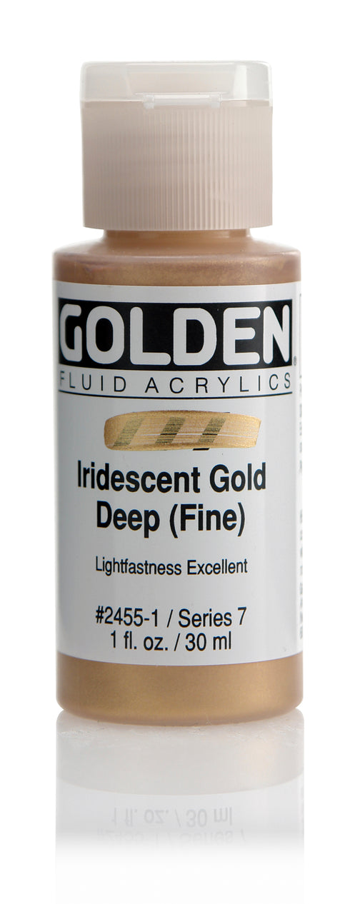 FLUID ACRYLIC PAINT  IRIDESCENT DEEP GOLD 1OZ